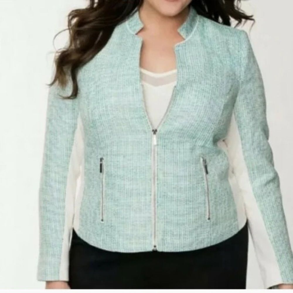 Lane Bryant Women’s Tweed Zipper Front Jacket